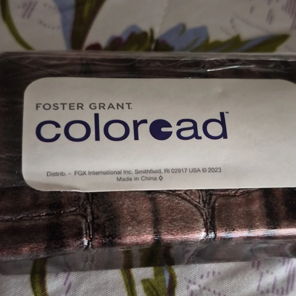 Foster Grant Colorcad Brown Croco Embossed Protective Hard Cover Case NEW